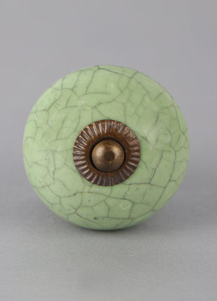 Crackle Aquamarine Ceramic Cabinet Knob