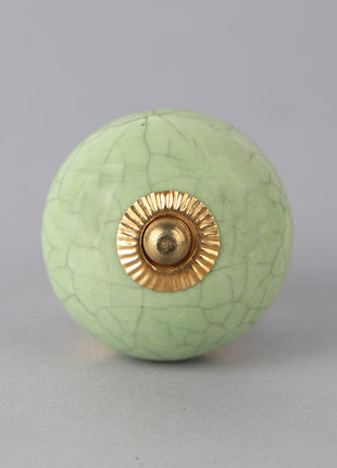 Crackle Aquamarine Ceramic Cabinet Knob