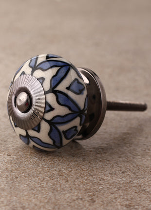 Round Blue design Ceramic Drawer knob