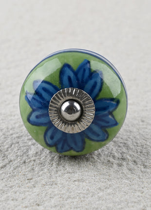 Elegant Green and Blue Ceramic Drawer Knob