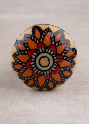Handmade Round Multi Color Ceramic Knob