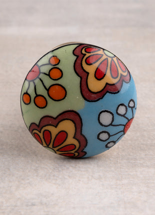 Handmade Round Multi Color  Ceramic Kitchen Cabinet Knob