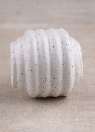 Handmade White Embossed Ceramic Knob