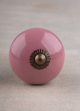 Handmade Round Pink Ceramic Knob