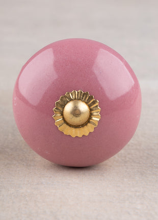 Handmade Round Pink Ceramic Knob