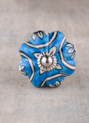 Well Designed White And Turquoise Ceramic Drawer Cabinet Knob