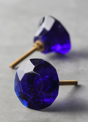 Royal Blue Translucent Diamond Cut Drawer Cabinet Knob