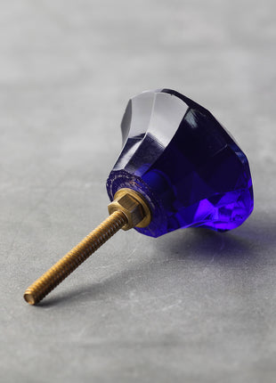 Royal Blue Translucent Diamond Cut Drawer Cabinet Knob