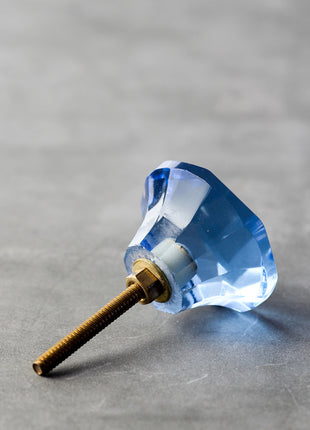 Elegant Blue Crystal Diamond Cut Drawer Cabinet Knob