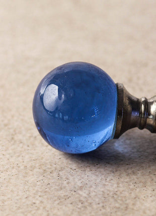 Blue Crystal Ball Glass Round Shaped Door Knob
