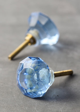 Light Blue Spiral Diamond Cut Kitchen Cabinet Knob
