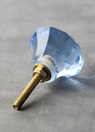 Light Blue Spiral Diamond Cut Kitchen Cabinet Knob