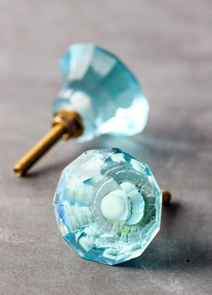 Stylish Turquoise Crystalline Spiral Diamond Cut Door Knob