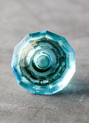 Stylish Turquoise Crystalline Spiral Diamond Cut Door Knob