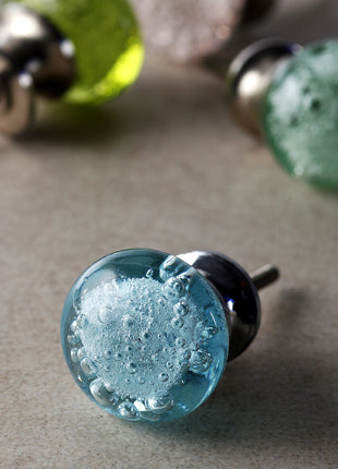 Stylish Turquoise Bubble Glassware Dresser Cabinet Knob