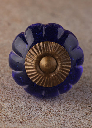 Stylish Blue Flower Shaped Ceramic Dresser Cabinet Knob