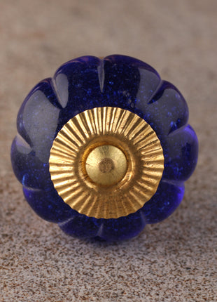 Stylish Blue Flower Shaped Ceramic Dresser Cabinet Knob