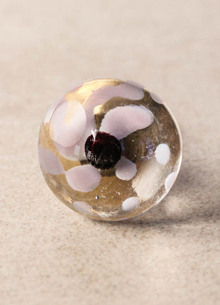 Clear Transparent Round Drawer Cabinet Knob With Polka Dots