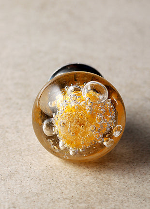 Designer Yellow Bubble Glassware Kitchen Cabinet Knob