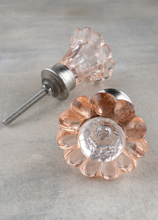 Light Pink Glass Daisy Flower Jewelry Box Knob