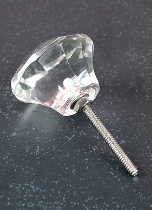 Stylish Transparent Clear Diamond Cut Dresser Cabinet Knob