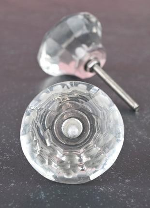 Stylish Transparent Clear Diamond Cut Dresser Cabinet Knob