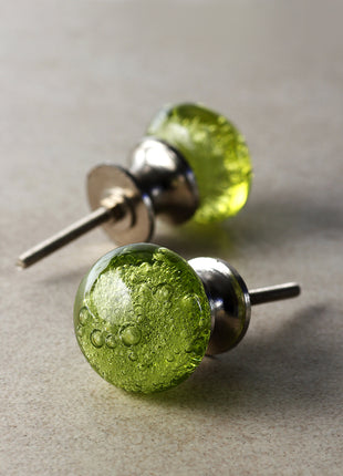 Crystalline Green Bubble Glassware Kitchen Cabinet Knob