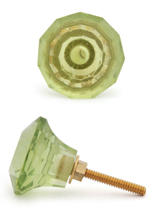 Sheen Green Crystal Spiral Diamond Cut Dresser Cabinet Knob