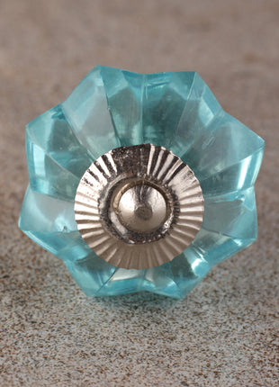 Stylish Floral Turquoise Glass Drawer Cabinet Knob