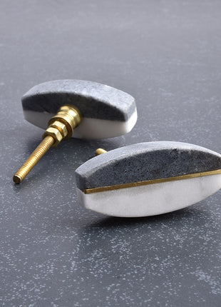 Black And White Agate Stone Cabinet Knobs