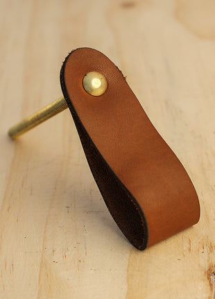 Solid Brown Drawer Leather knob