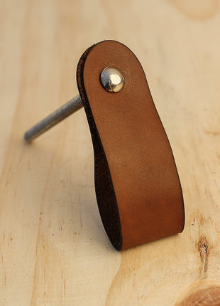 Solid Brown Drawer Leather knob