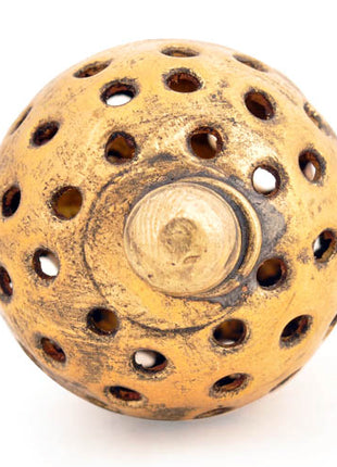 Round Metal Knob With Antique Brass Look