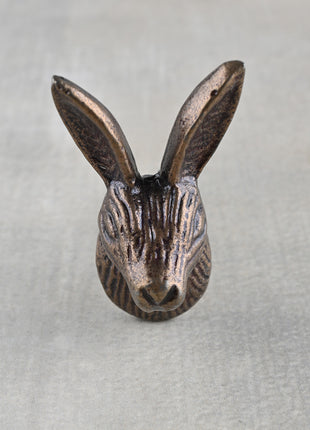 Unique Metallic Antique Brass Deer Head Knob