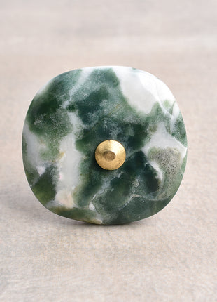 Agate Natural Gemstone Green, White Shade Cabinet Furniture Knobs