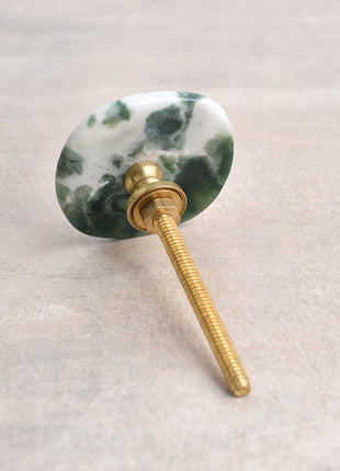 Agate Natural Gemstone Green, White Shade Cabinet Furniture Knobs