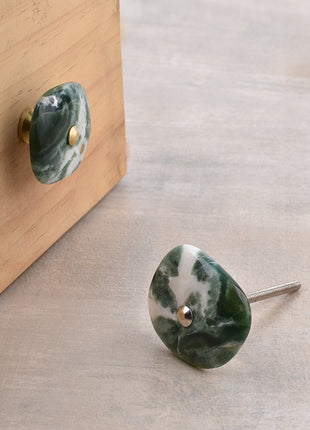 Agate Natural Gemstone Green, White Shade Cabinet Furniture Knobs