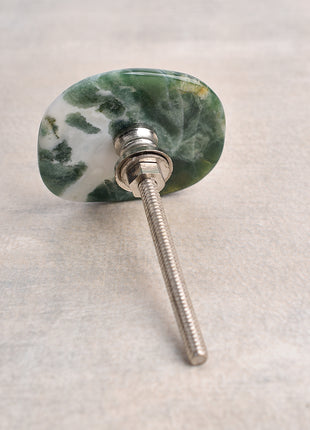 Agate Natural Gemstone Green, White Shade Cabinet Furniture Knobs