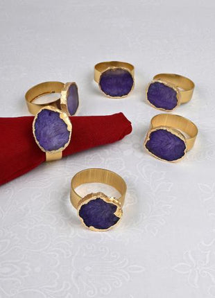 Agate Napkin Rings, Gold Agate Slice Napkin Ring, Wedding Decor, Formal Dining, Natural Warm Agate Tones, Dinner Party Decor, Set of 6 Piece