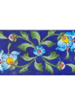 Turquoise Flower and Blue Tile
