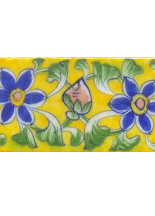 Two blue flower and yellow tile
