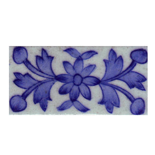 Blue Floral on white Tile (2x4-BPT01)