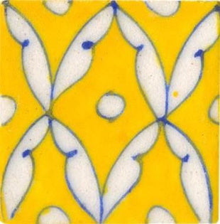 white pattern on yellow tile