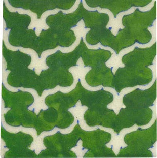 Green Pattern Ceramic Handmade Kitchen Tile