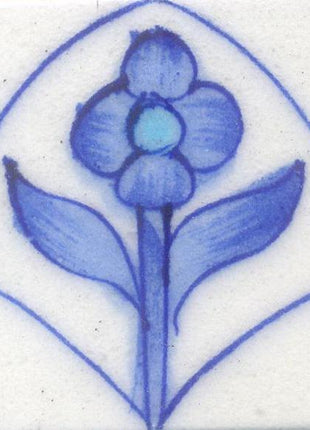 Handcrafted Blue Flower Bathroom Ceramic Tile