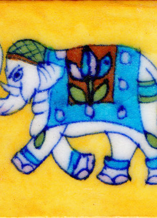 Handcrafted Elephant Design Kitchen Backsplash Ceramic Tile