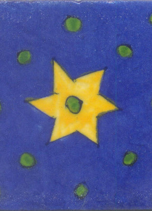 Yellow Star and Green dots with Blue Base Tile