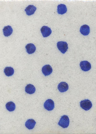 Blue Polka Dots with White Base Tile