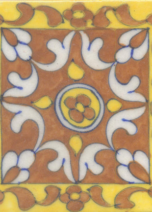 Brown and Yellow design Tile