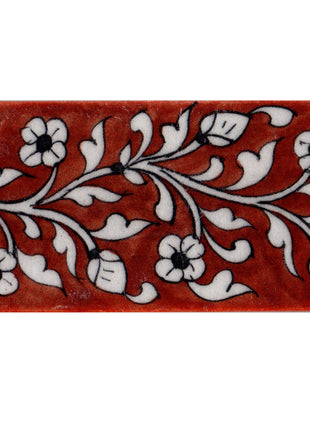 White Flowers and White Leaves On Brown Color Tile